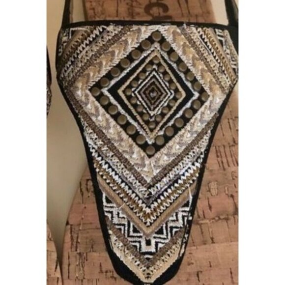 Sam Edelman Brita Flat Circus NY Ethnic Egyptian Embellished Embroidered Sandals - Picture 3 of 6